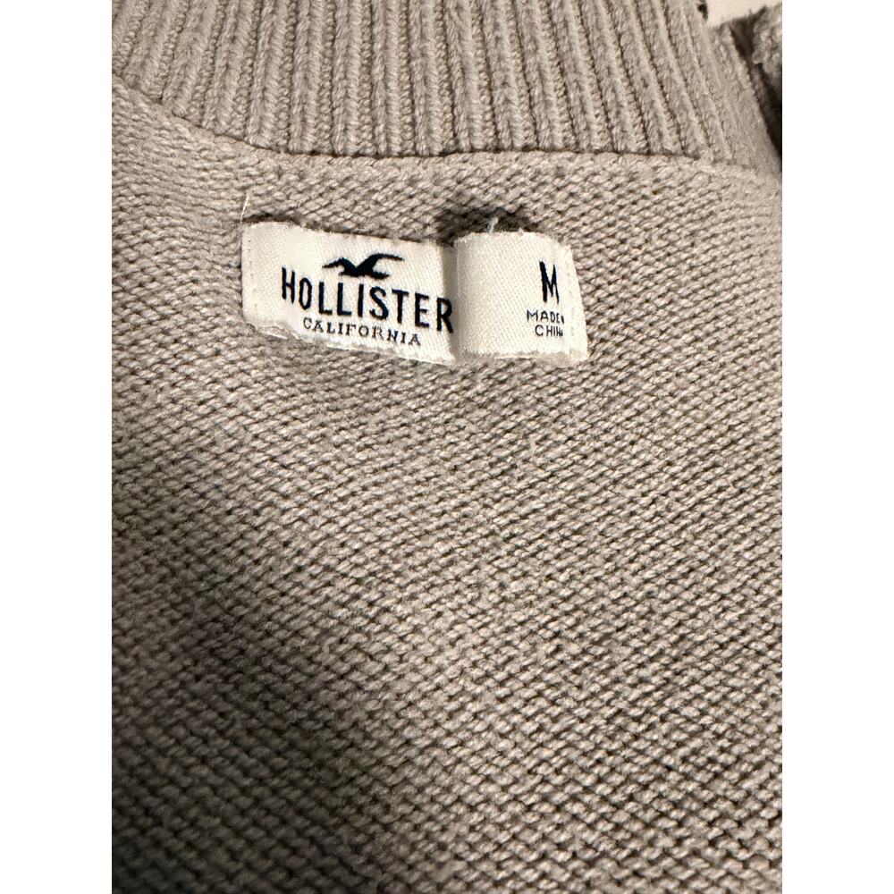 Hollister Crop Cardigan Medium Gray Blue White - Picture 4 of 4